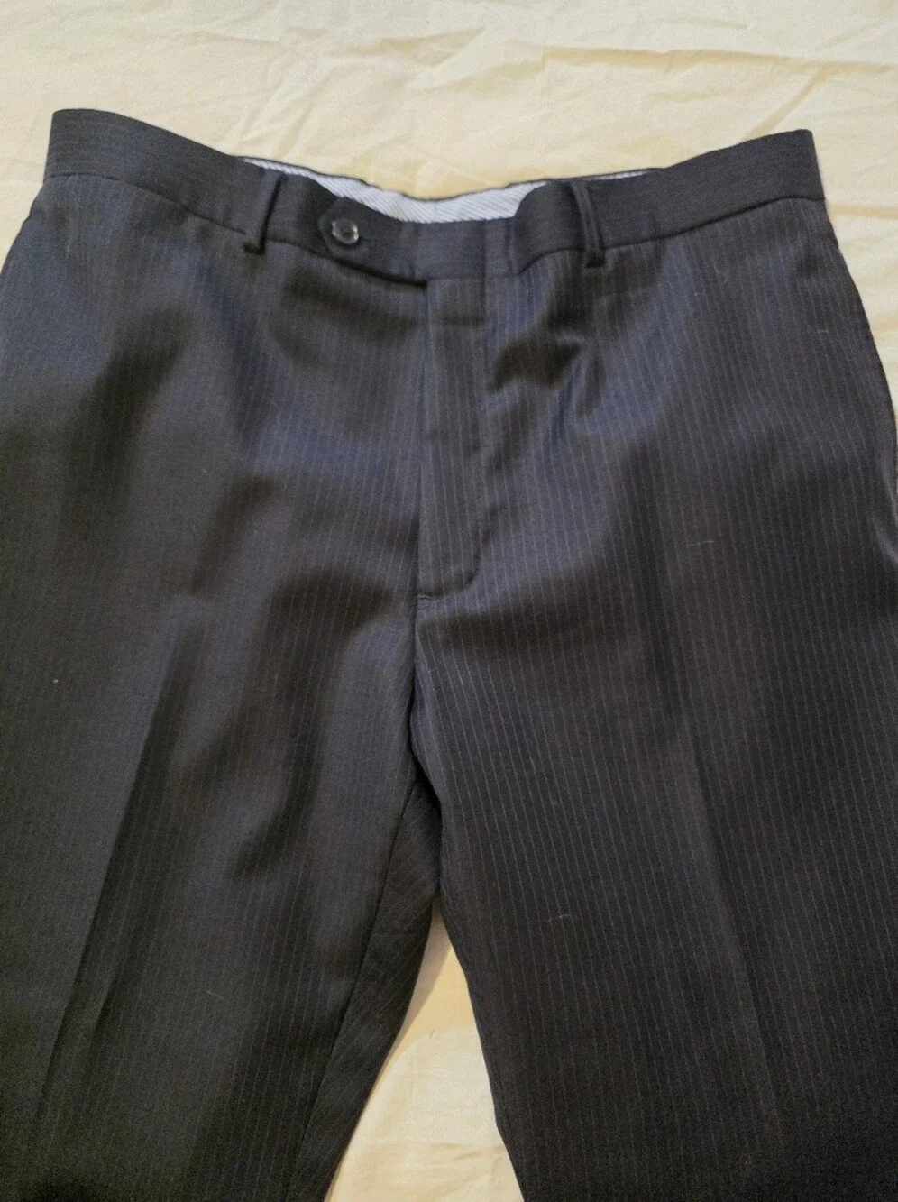 Tommy Hilfiger Men's Navy Blue Pinstripe Suit 42R Pants Are 36/34